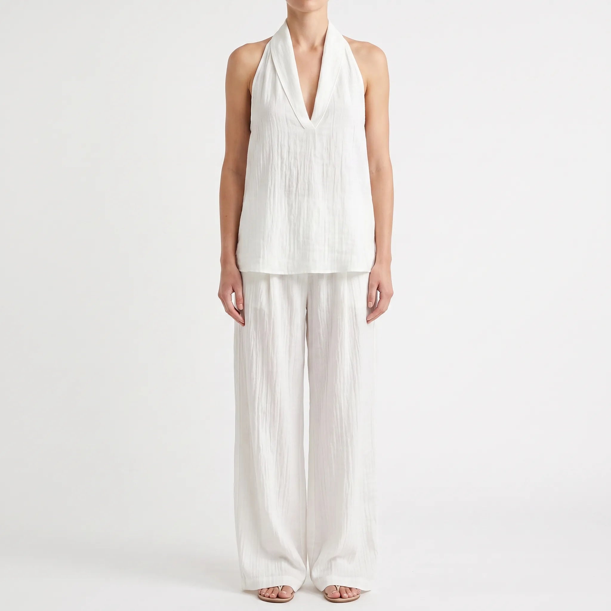Novarix  - Sleeveless Halter 2-Piece Set Casual Holiday Wear