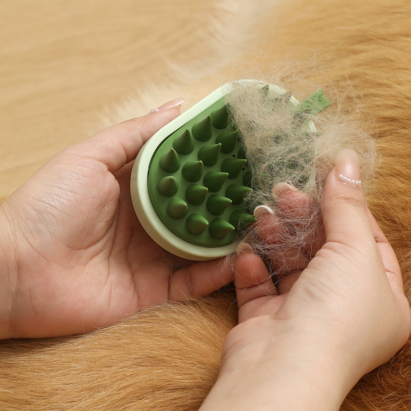 Brosse de Massage et Éliminateur de Poils pour Chiens et Chats en Silicone Doux