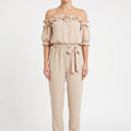 Oceana  - Off-Shoulder Ruffle Neckline Jumpsuit Daytime Socialising