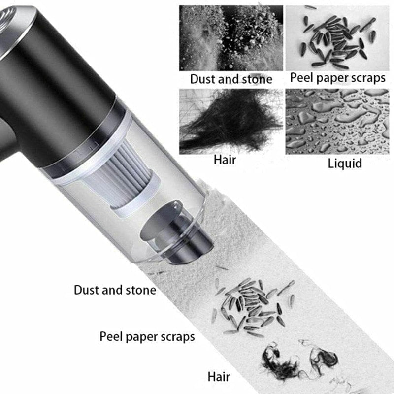 Cordless handheld vacuum cleaner with crevice and brush attachments