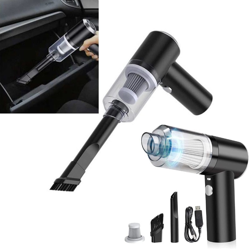 Cordless handheld vacuum cleaner with crevice and brush attachments