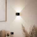 Geometric LED wall lamp with motion sensor and up-and-down lighting