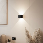 Geometric LED wall lamp with motion sensor and up-and-down lighting