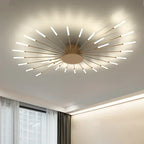 Modern radial LED ceiling light with multiple linear light bars