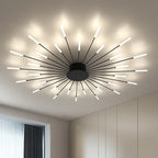 Modern radial LED ceiling light with multiple linear light bars