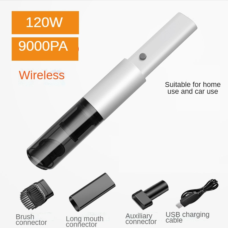 Cordless handheld vacuum cleaner with crevice and brush attachments
