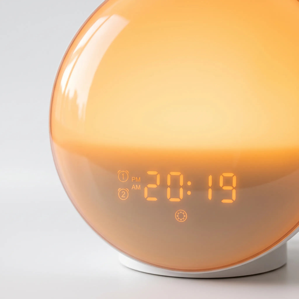 Solvio  - Minimalist Round Digital Sunrise Alarm Clock Gentle Morning Routines