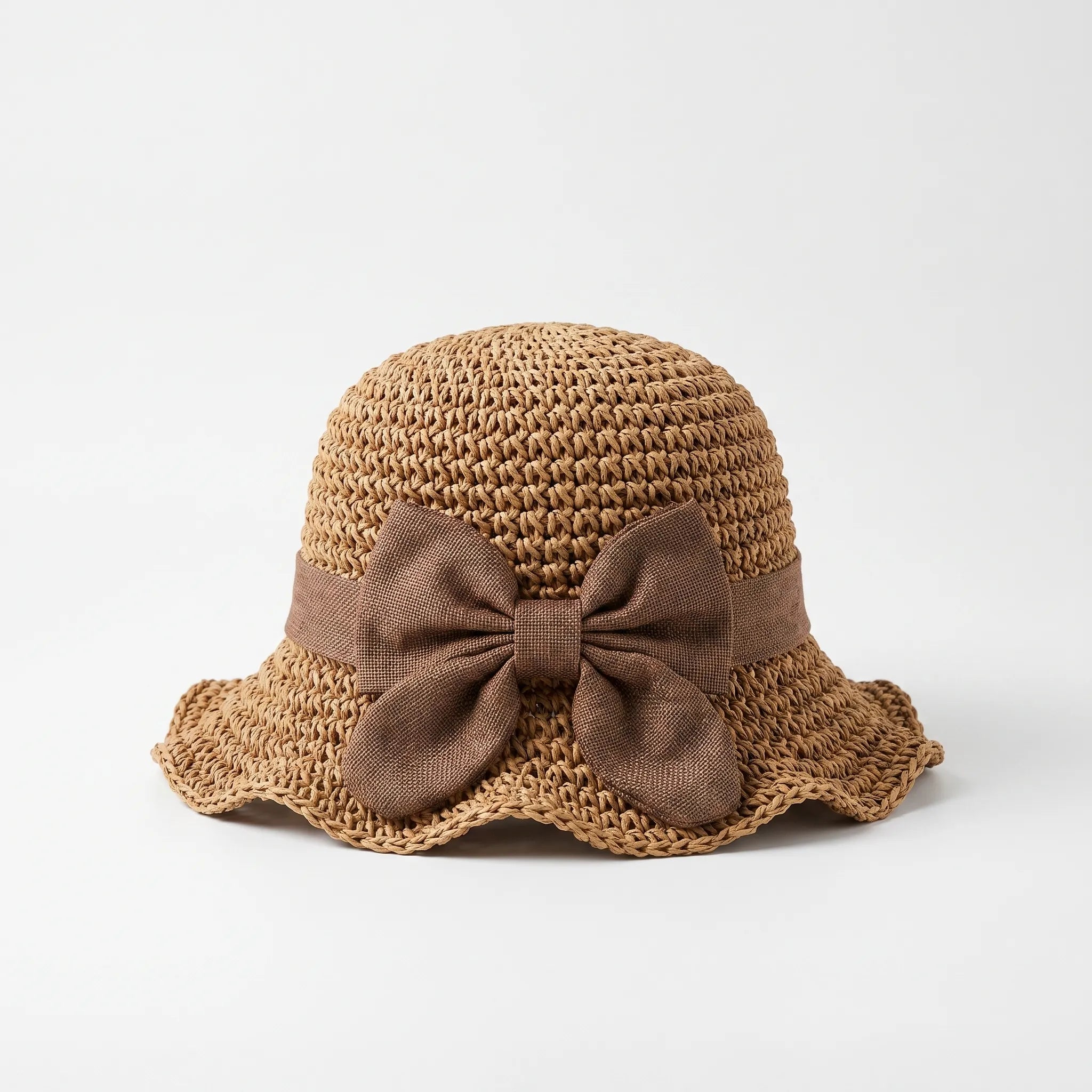 Sombrea  - Woven Texture Retro Sun Hat Sunny Day Outings