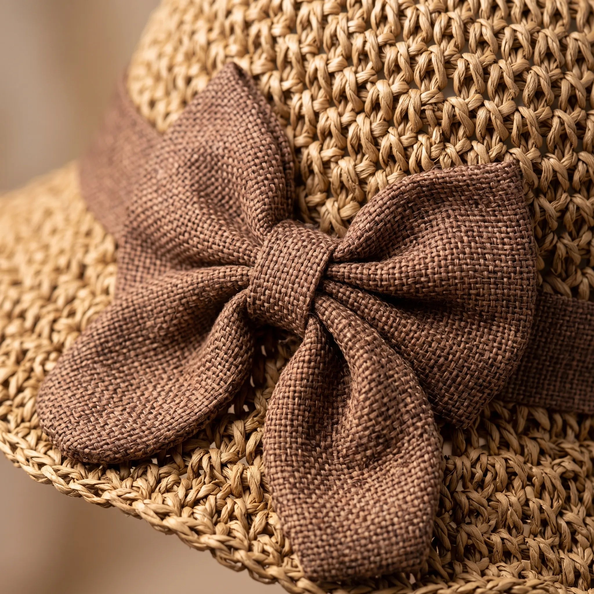 Sombrea  - Woven Texture Retro Sun Hat Sunny Day Outings