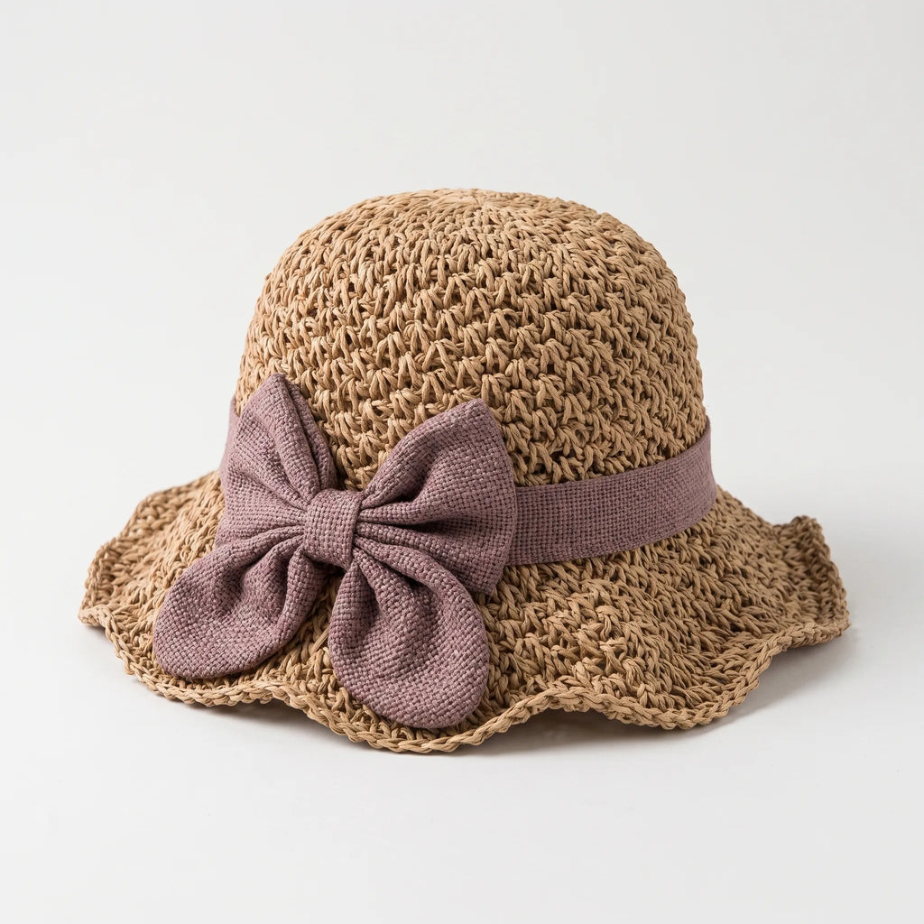 Sombrea  - Woven Texture Retro Sun Hat Sunny Day Outings
