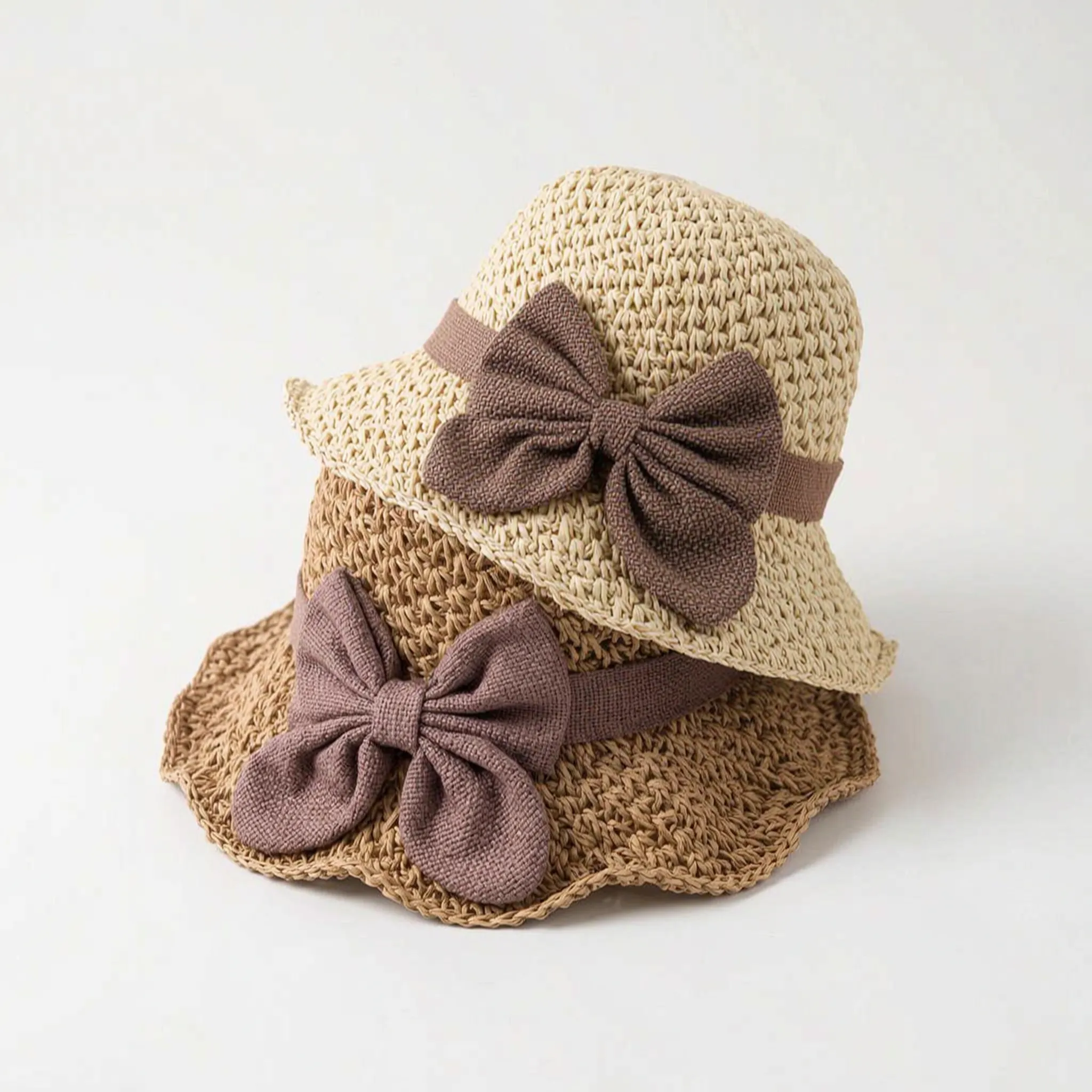 Sombrea  - Woven Texture Retro Sun Hat Sunny Day Outings