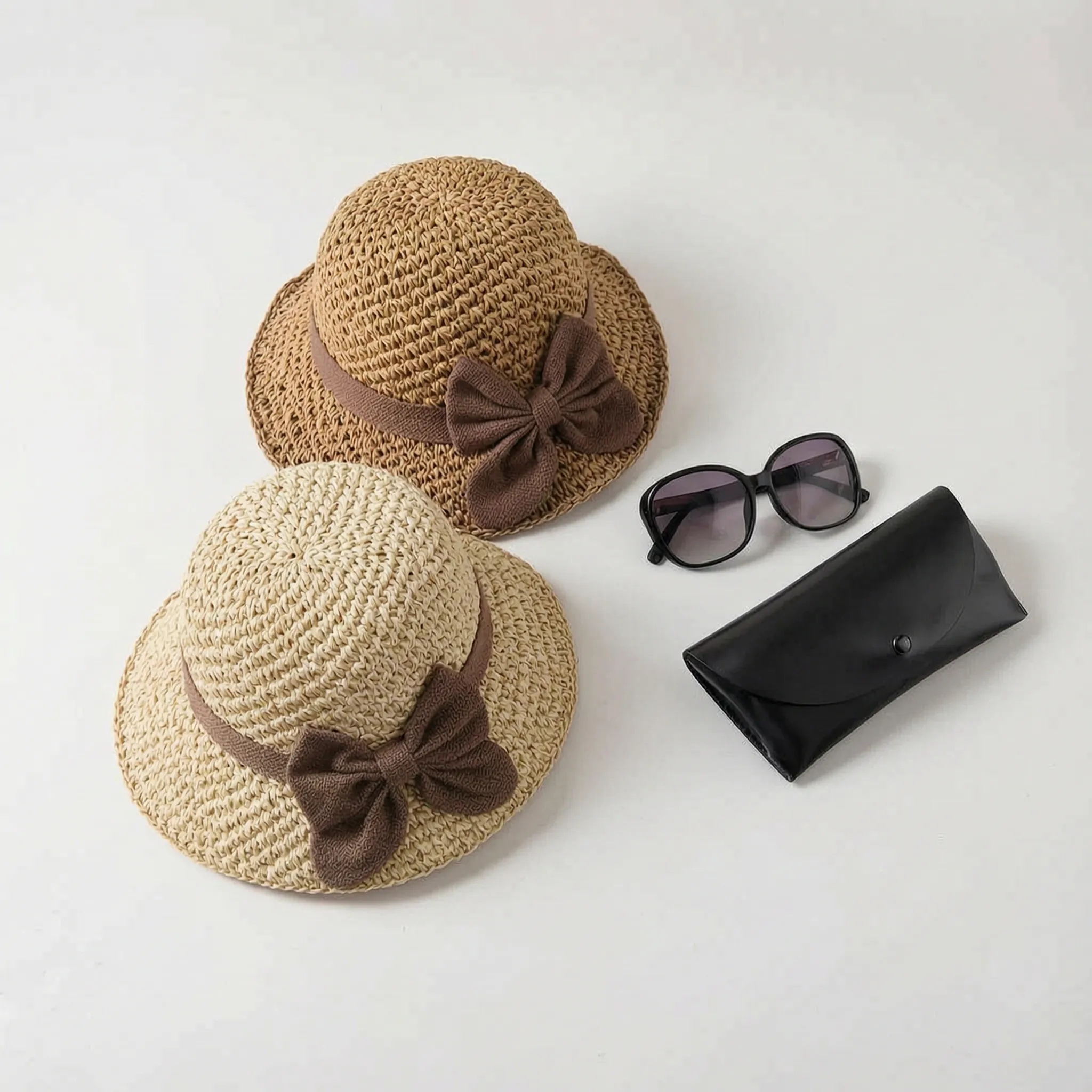 Sombrea  - Woven Texture Retro Sun Hat Sunny Day Outings