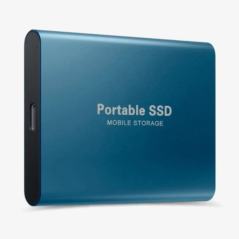 Portable external SSD with USB-C port and aluminium enclosure