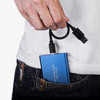 Portable external SSD with USB-C port and aluminium enclosure