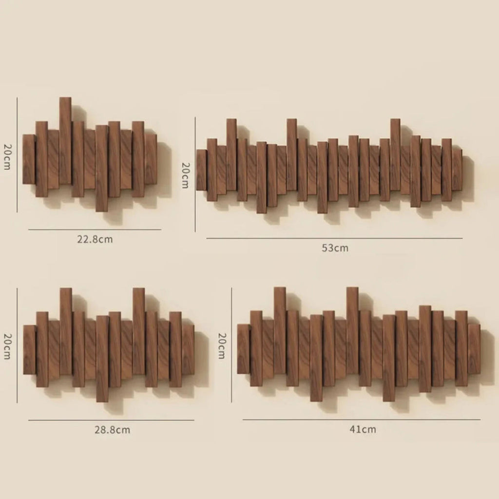 Wall-mounted coat rack with slatted panel and fold-down hooks