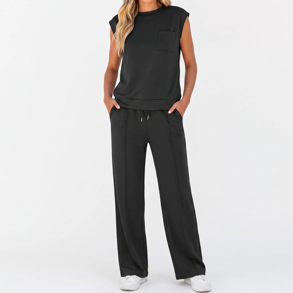 Vespera  - Sleeveless Lounge Co-Ord Set Relaxed Daily Wear