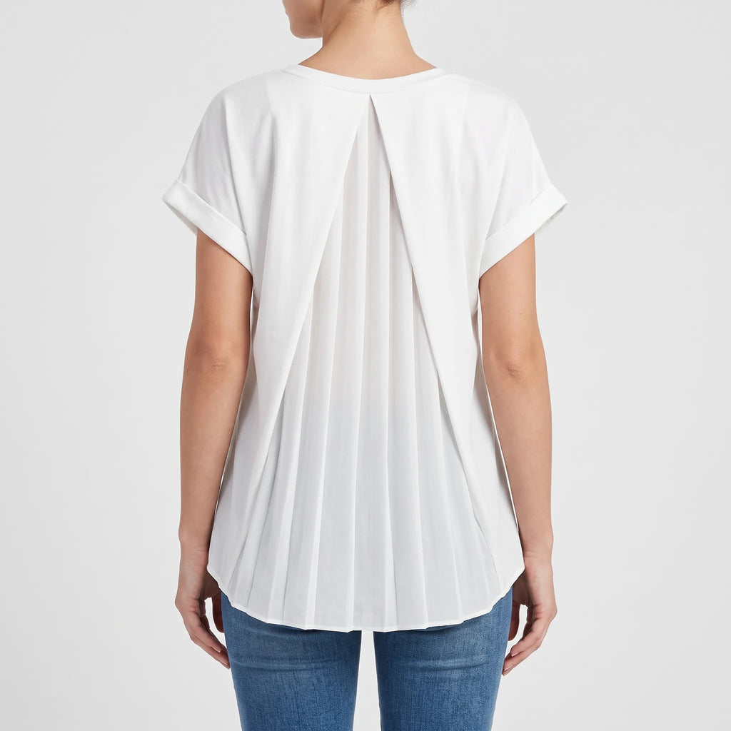 Vespin  - Relaxed Fit Short-Sleeve Blouse Everyday Casual Styling