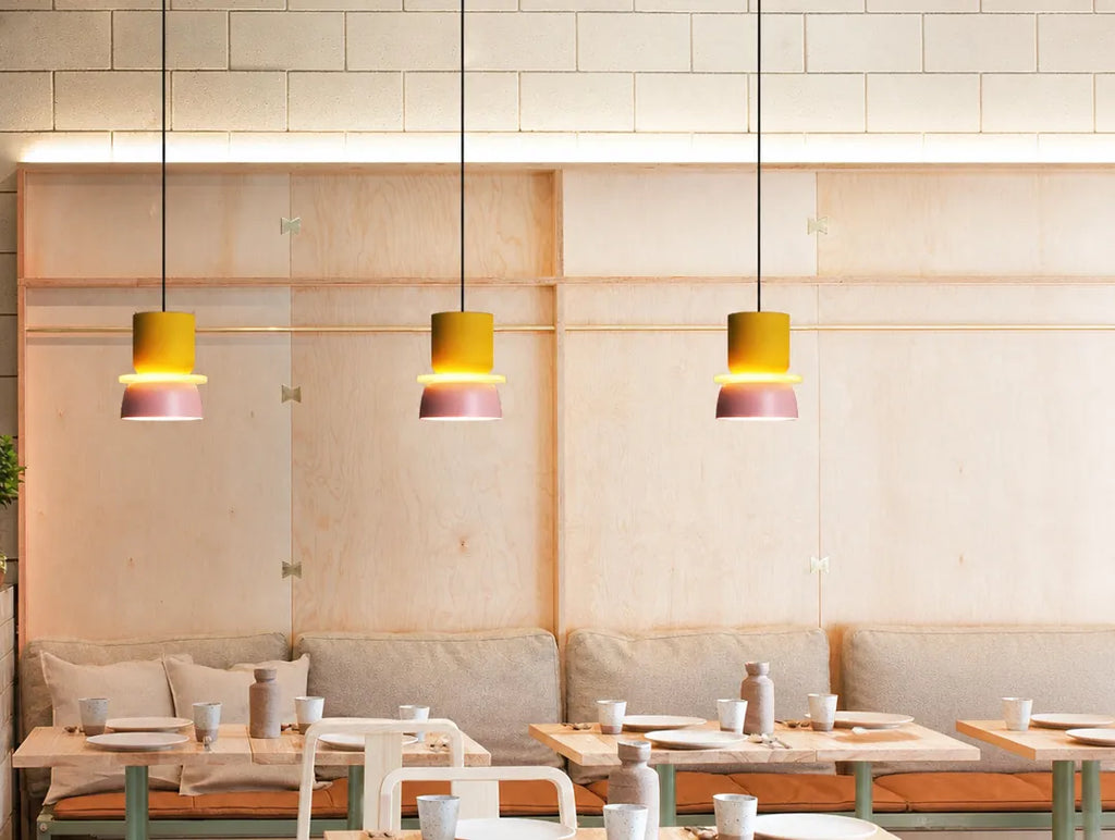 Stackova - Layered Colourful Pendant Ceiling Light Fixture - Small Pink & Blue