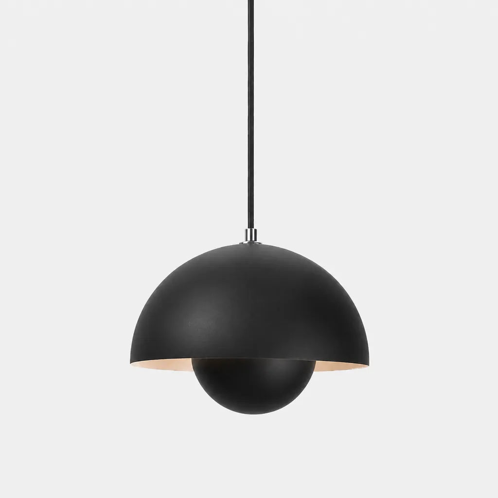 Domvara - Retro Dome Pendant Ceiling Light Fixture - Black