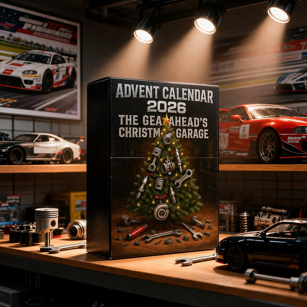 2026 automotive garage advent calendar with 24 car part decorations