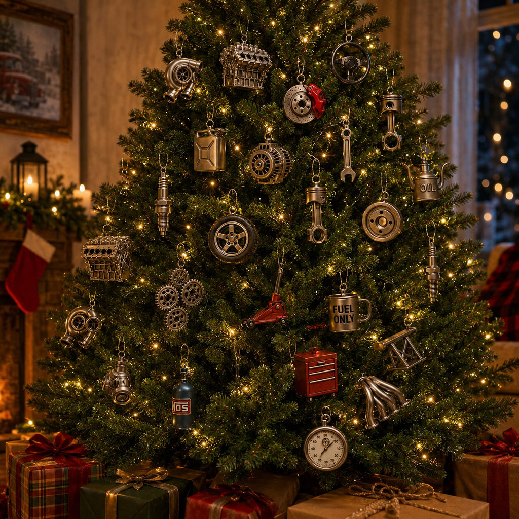 2026 automotive garage advent calendar with 24 car part decorations
