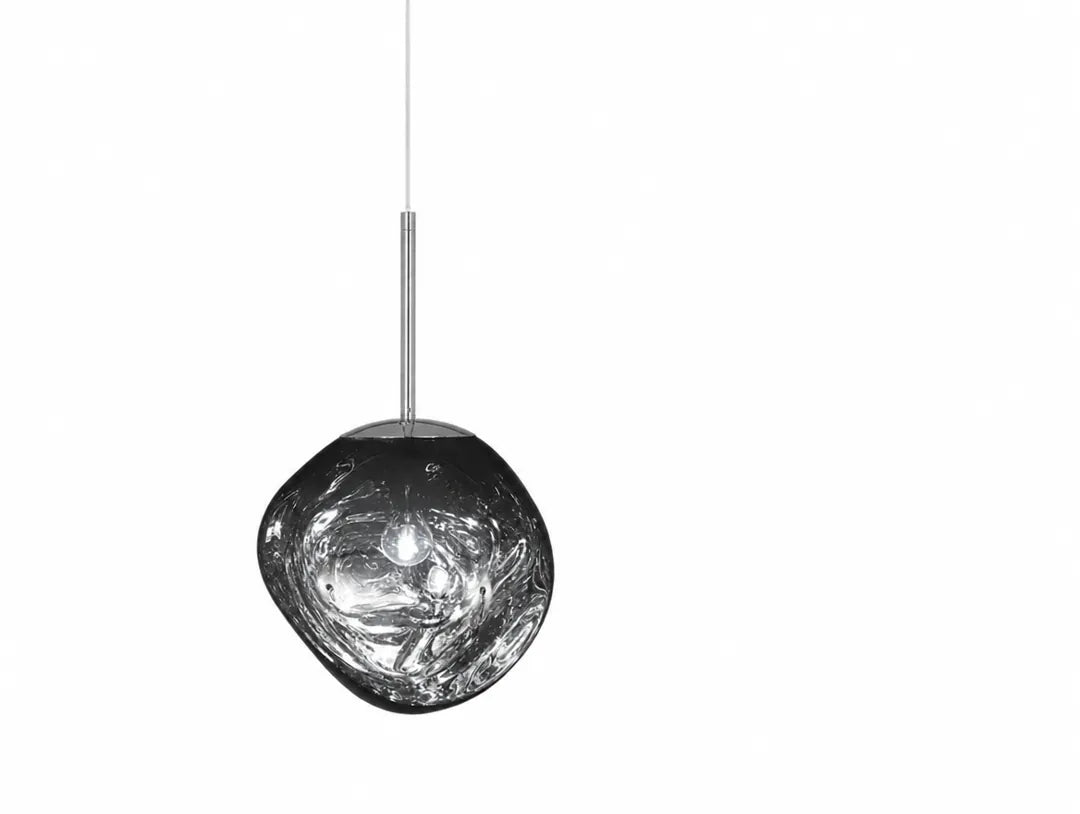 Lavorra - Irregular Molten Glass-Style Pendant Ceiling Light - Silver
