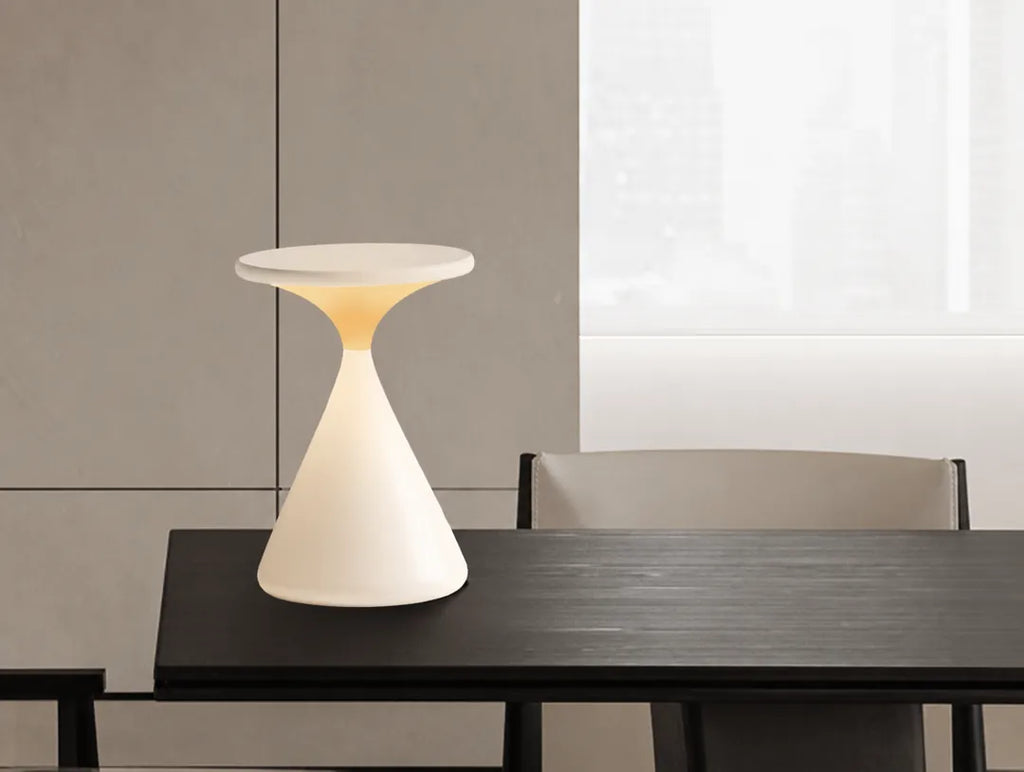 Lumaris - Hourglass Dimmable Cordless LED Table Lamp - White