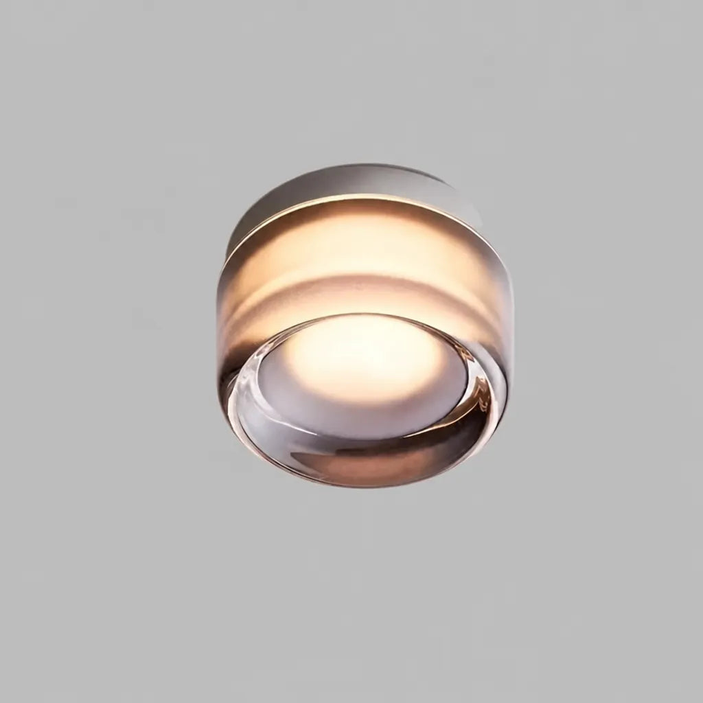 Luminel - Dimmable Flush Mount Round Ceiling Light - Grey