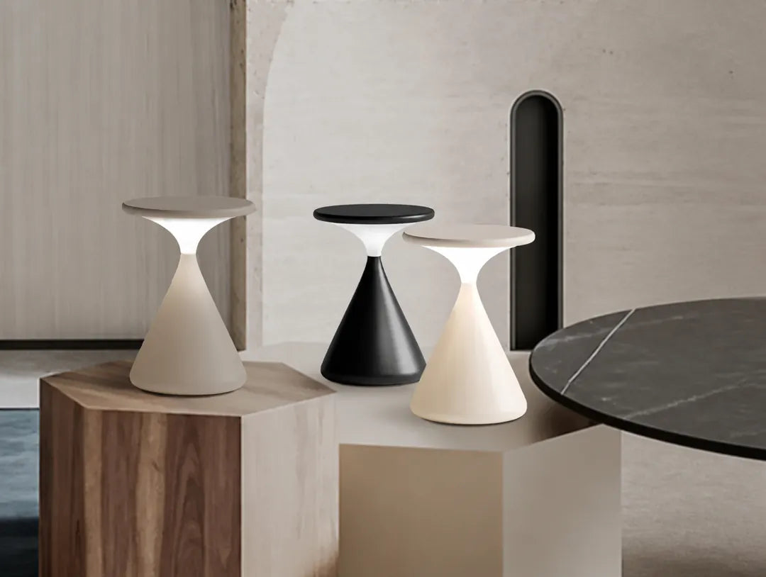 Lumaris - Hourglass Dimmable Cordless LED Table Lamp - White