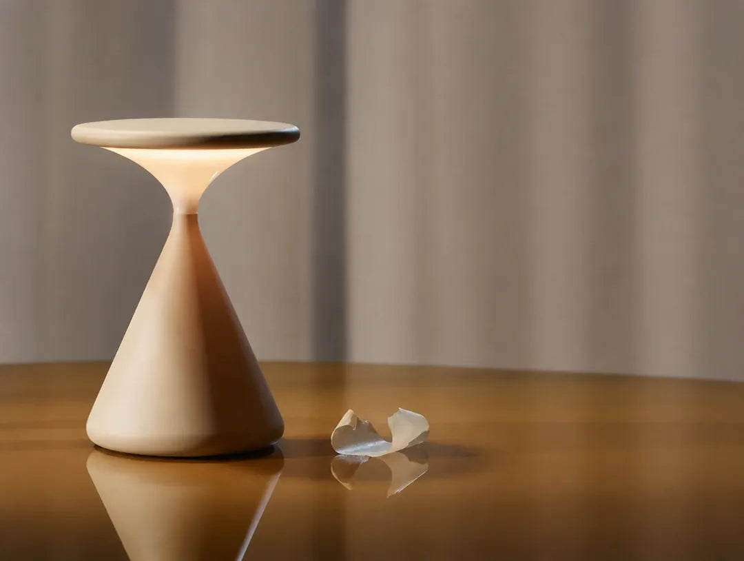 Lumaris - Hourglass Dimmable Cordless LED Table Lamp - White