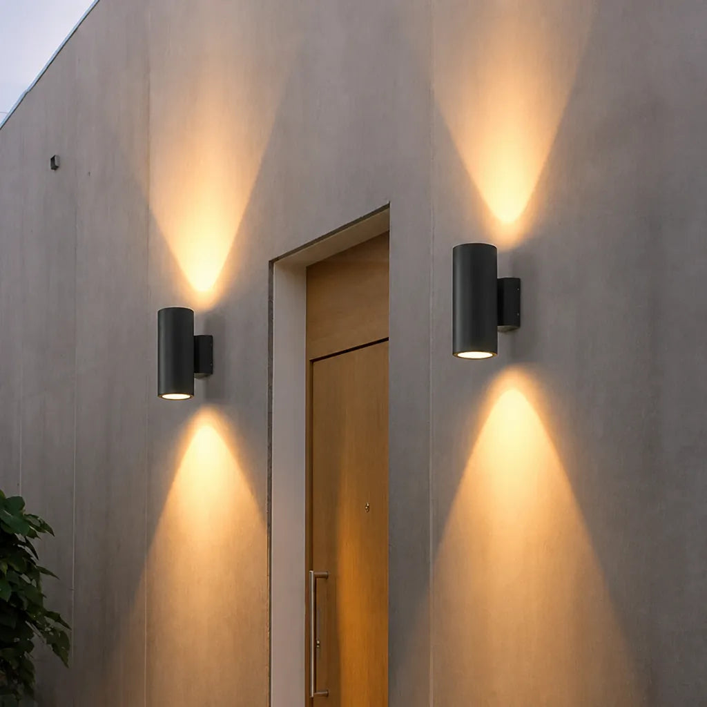 Vexolar - Up Down Outdoor Wall Light Cylindrical - Black