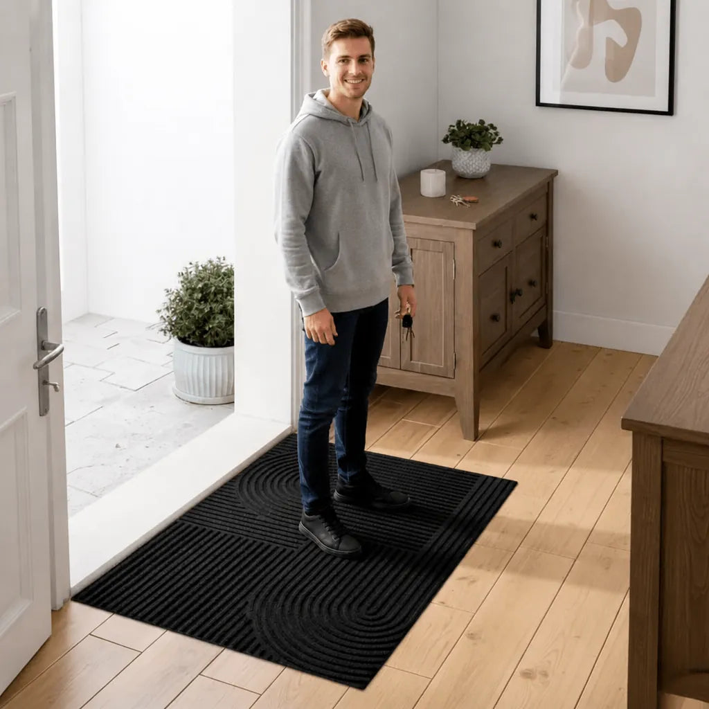 Lineara - Absorbent Washable Indoor Floor Mat - Charcoal
