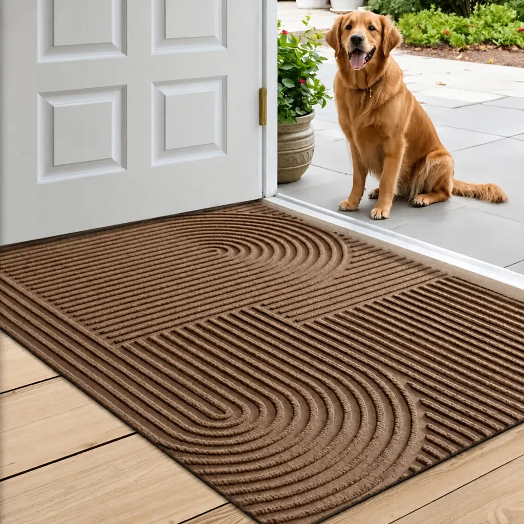 Lineara - Absorbent Washable Indoor Floor Mat - Chocolate