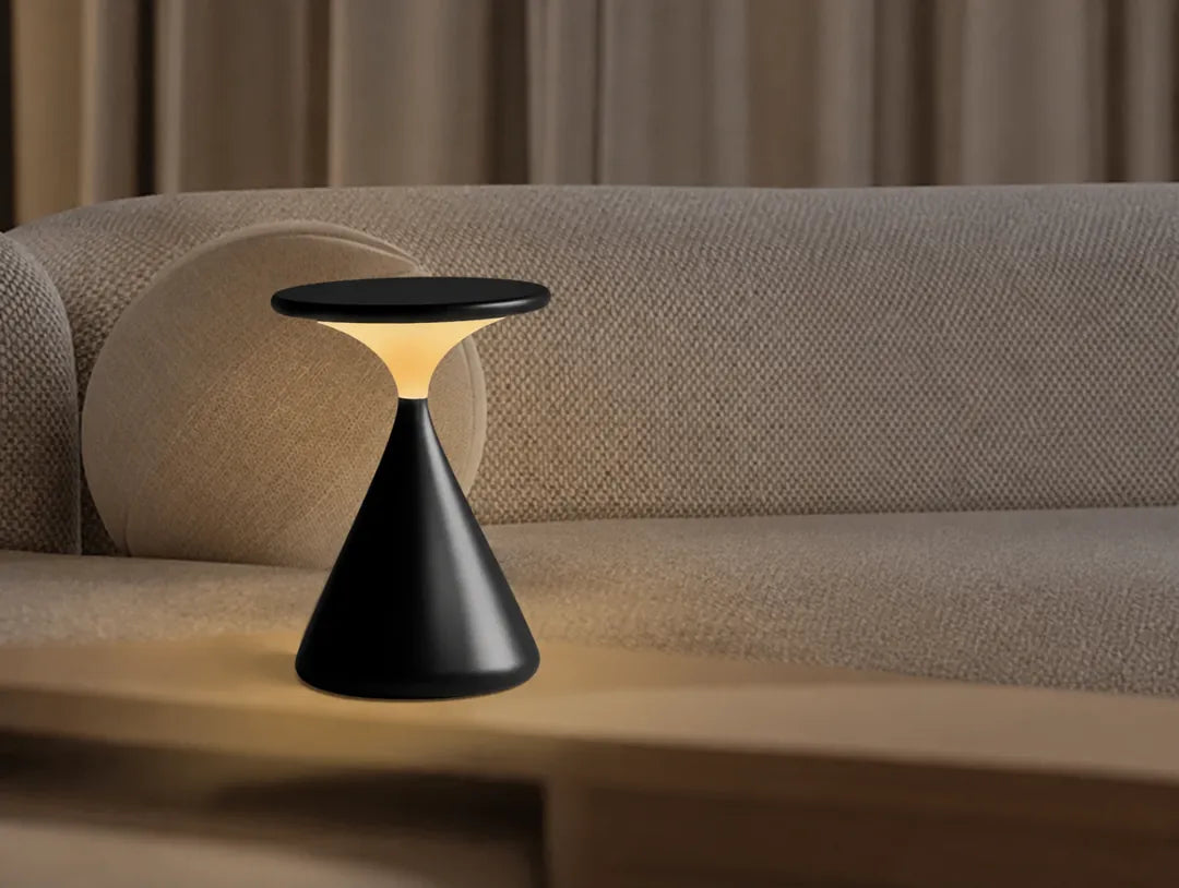 Lumaris - Hourglass Dimmable Cordless LED Table Lamp - Black