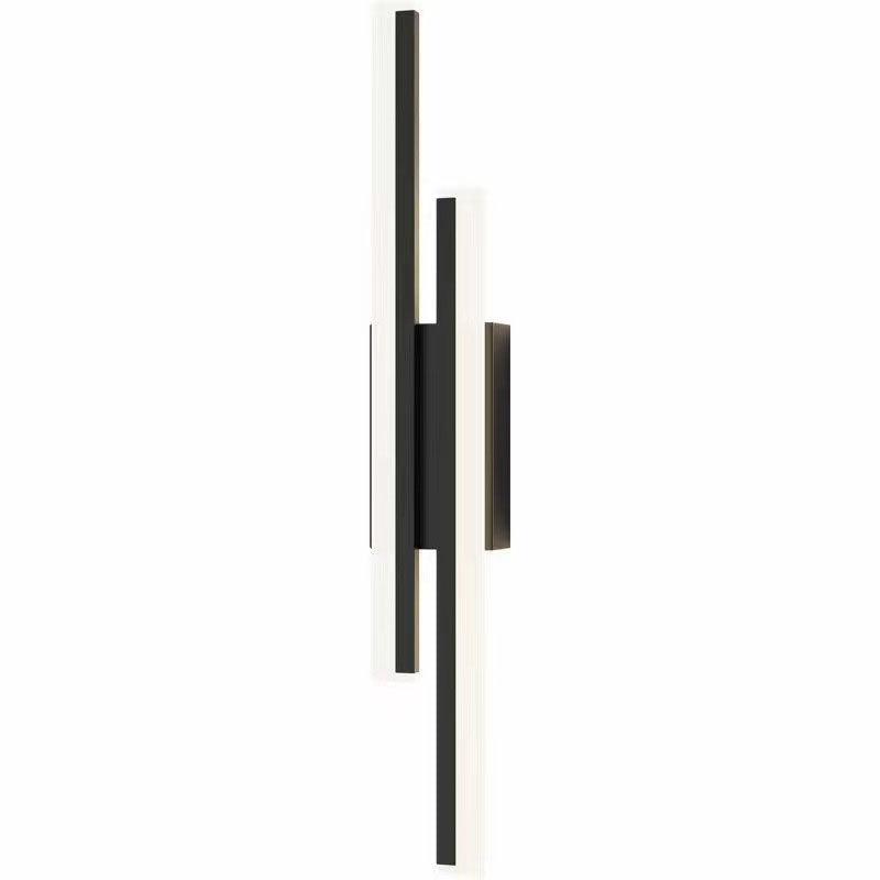 Linear LED wall sconce with two vertical illuminated bars
