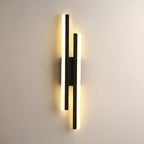 Linear LED wall sconce with two vertical illuminated bars