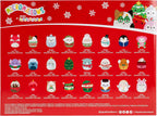 Blue 24-day Christmas advent calendar with colourful plush character figures