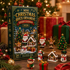 24-day Christmas advent calendar with colourful mini brick ornaments
