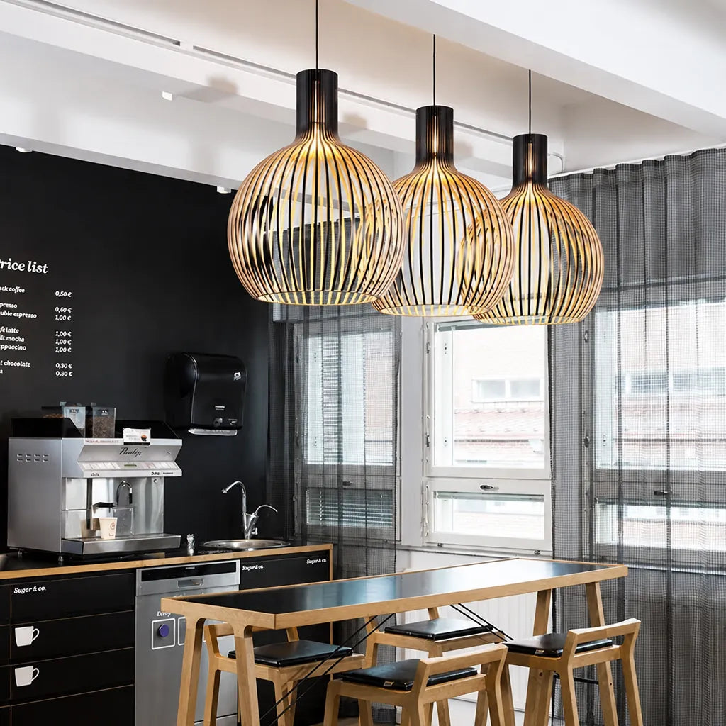 Oravio - Slatted Orb Pendant Ceiling Light Fixture