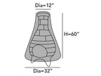 Charcoal cover fitted over a shaped outdoor chiminea