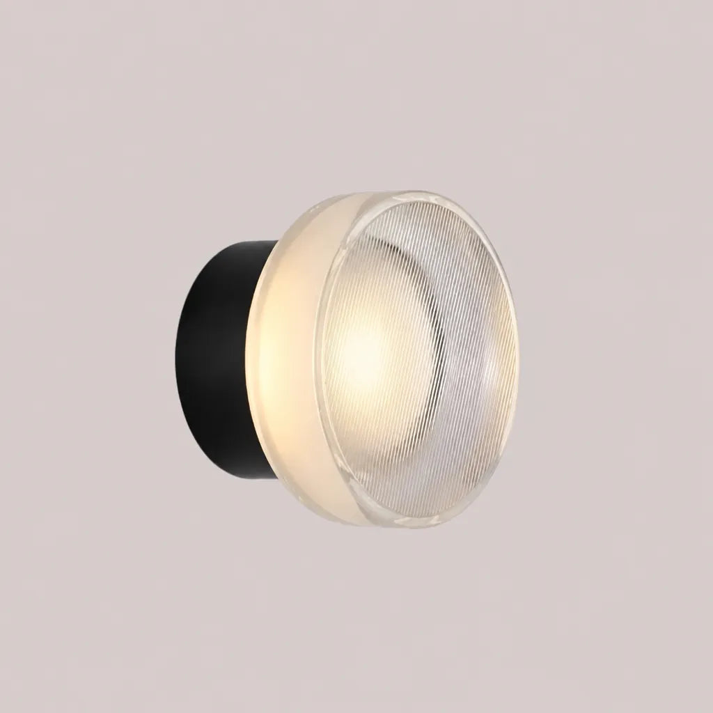Luminel - Dimmable Flush Mount Round Ceiling Light - Black