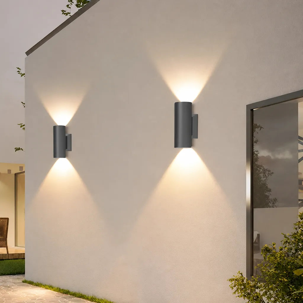 Vexolar - Up Down Outdoor Wall Light Cylindrical - Grey