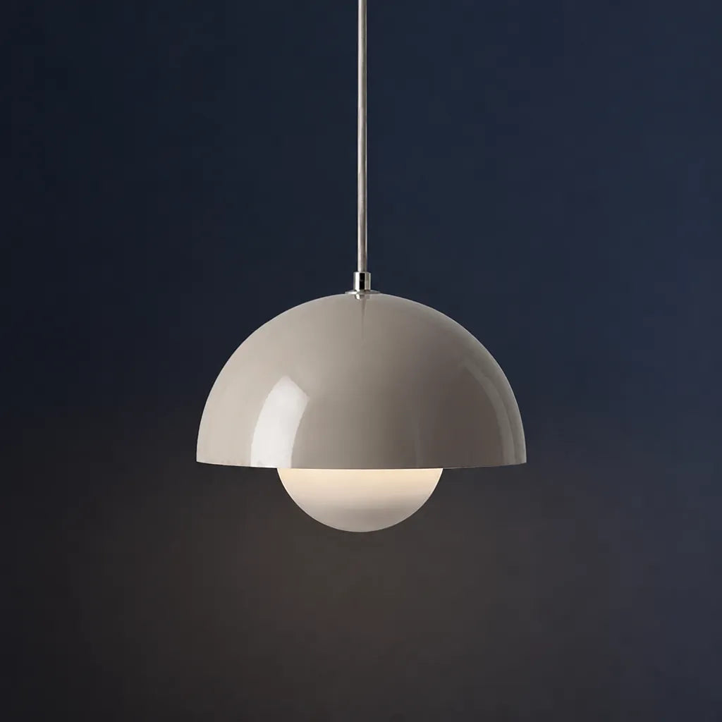 Domvara - Retro Dome Pendant Ceiling Light Fixture - Cream