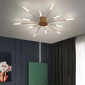 Modern radial LED ceiling light with multiple linear light bars