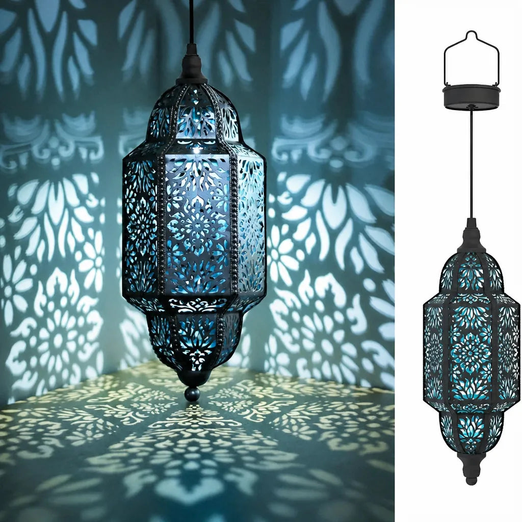 Solaris - Moroccan Solar Hanging Garden Lantern - Purple