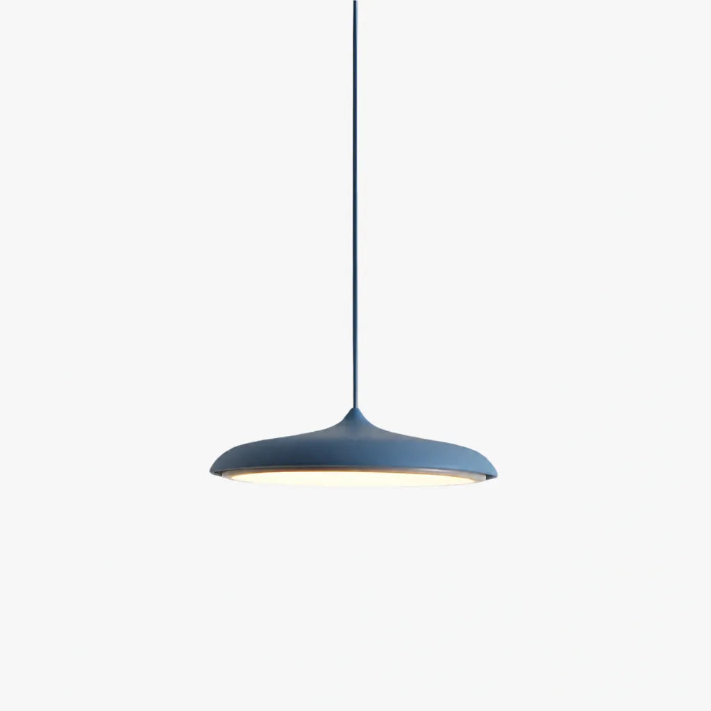 Diskara - Flat Round LED Pendant Ceiling Light - Blue