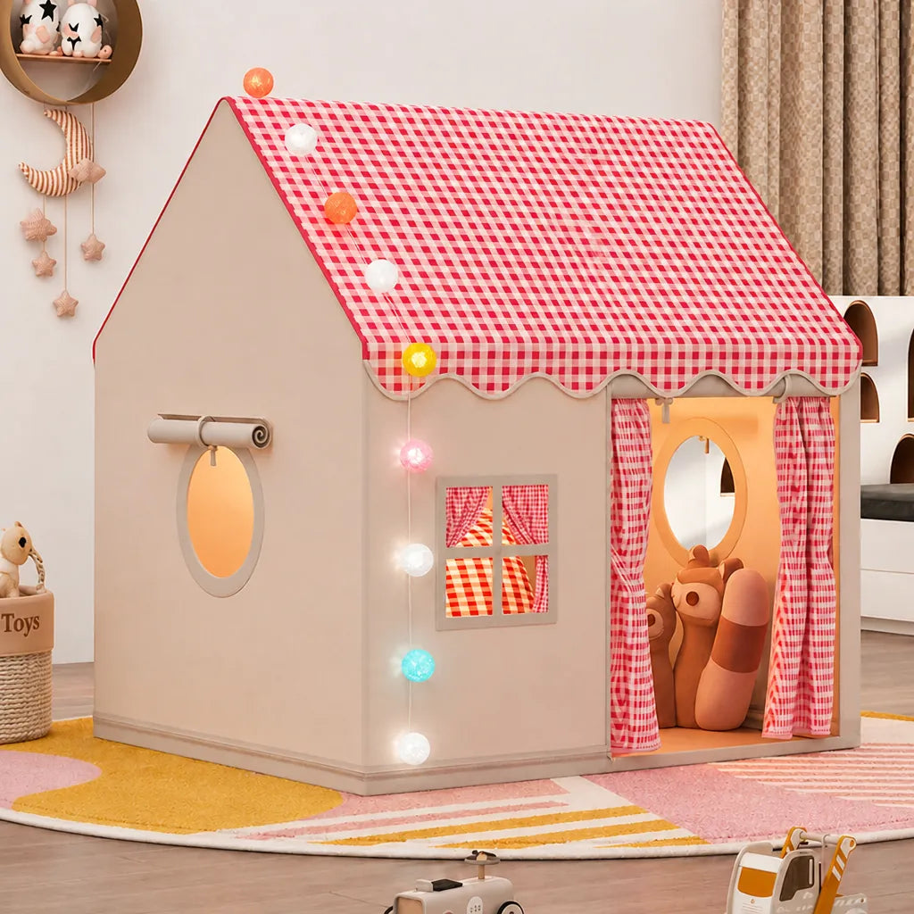 Lumico - Kids Indoor Playhouse Tent with Lights - Beige