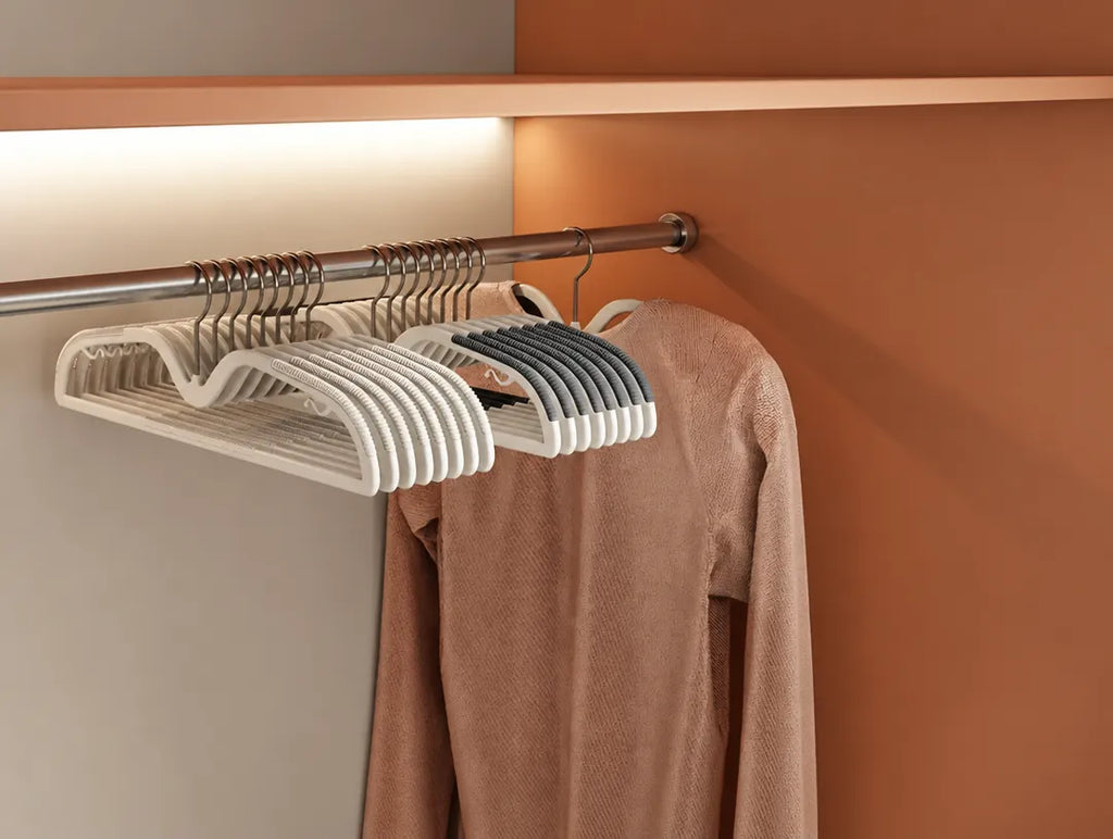 Slimvora - Space-Saving Anti-Slip Coat Hangers Set - Grey