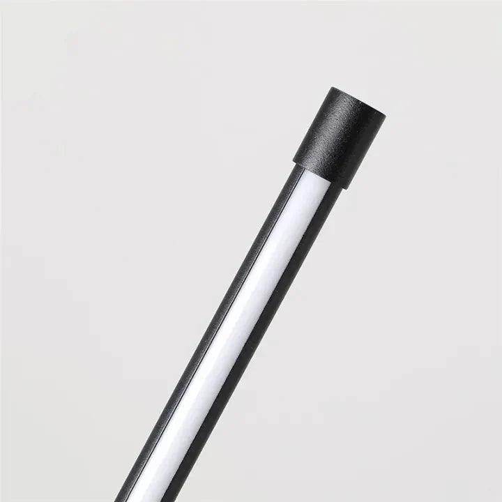 Slim dimmable LED floor lamp with vertical light bar and freestanding base