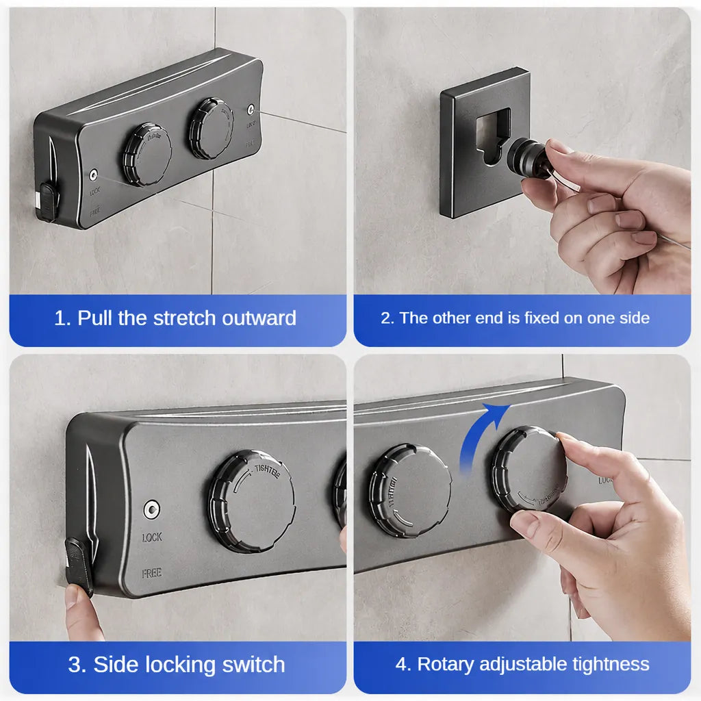 Lineway - Double Retractable Indoor Washing Line Wall-Mounted